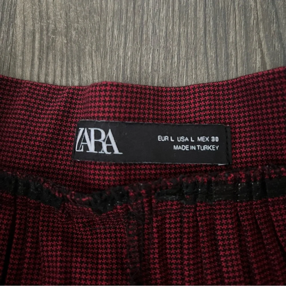 Zara Flared Burgundy Oxblood Shorts Skorts - Picture 5 of 11